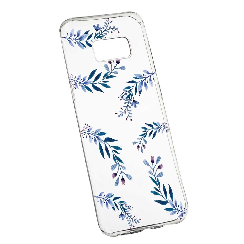 Husa Silicon, Transparent, Slim, Blue Flowers, 116, Samsung Galaxy S8