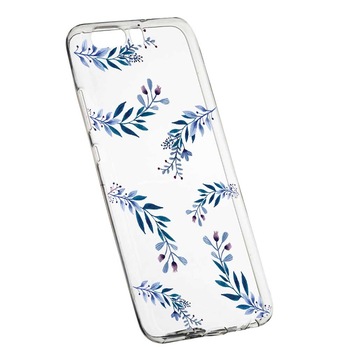 Husa Silicon, Transparent, Slim, Blue Flowers, 116, Huawei HONOR 9 Husa Silicon, Transparent, Slim, Blue Flowers, 116, Huawei HONOR 9