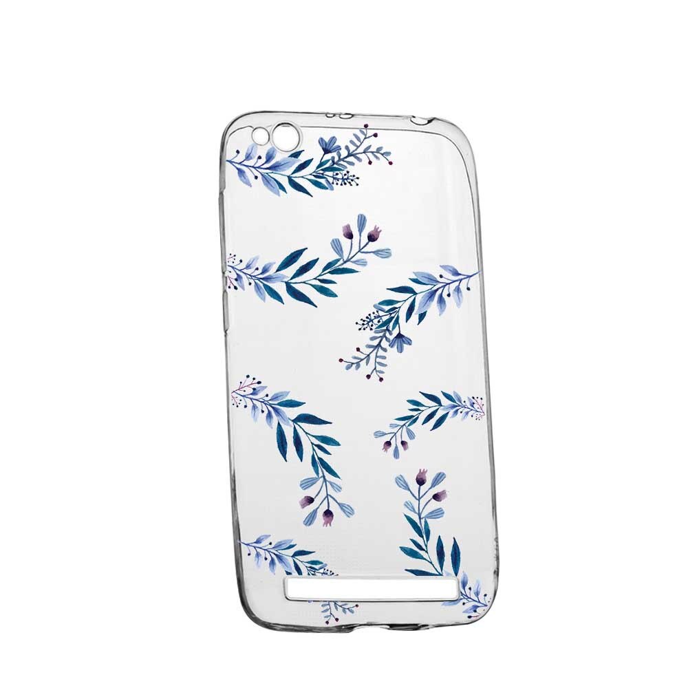 Husa Silicon, Transparent, Slim, Blue Flowers, 116, Xiaomi Redmi 5A