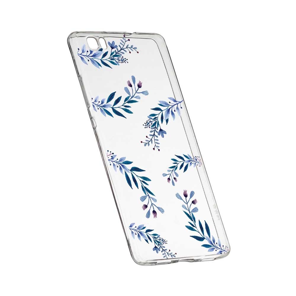 Husa Silicon, Transparent, Slim, Blue Flowers, 116, Sony XZ1