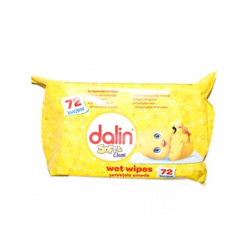 Servetele umede pentru copii Dalin Soft&Clean 72buc Servetele umede pentru copii Dalin Soft&Clean 72buc
