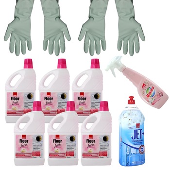 Pachet - 6 x Solutie pardoseala, Sano Floor Fresh Home, 1L + 2 x Manusi menaj uz casnic cu aloe vera + Sano Jet, Universal, 1.5L + Balsam de rufe, Sano Maxima Musk, 750ml Pachet - 6 x Solutie pardoseala, Sano Floor Fresh Home, 1L + 2 x Manusi menaj uz casnic cu aloe vera + Sano Jet, Universal, 1.5L + Balsam de rufe, Sano Maxima Musk, 750ml
