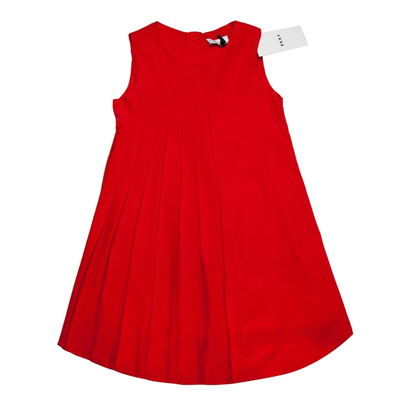 Rochie DKNY, rosie, maneca scurta, bumbac, 5-6 ani