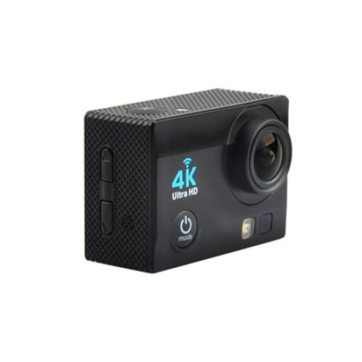 Akciósport videokamera 4K Ultra HD DV, 16 MP, vízálló, minden rögzítési tartozékkal, Wifi, H264