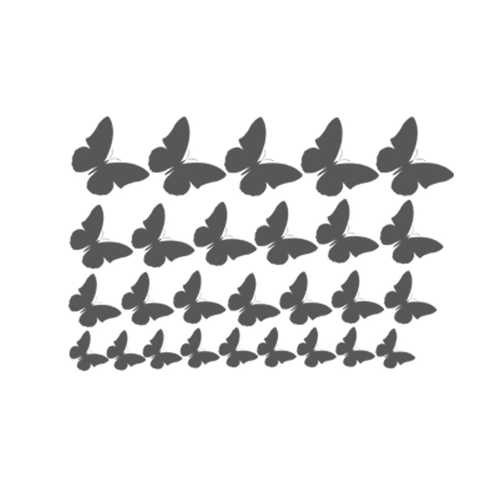 Sticker decorativ Multi Fluturi Gri Inchis - 120x79 cm - BeeStick