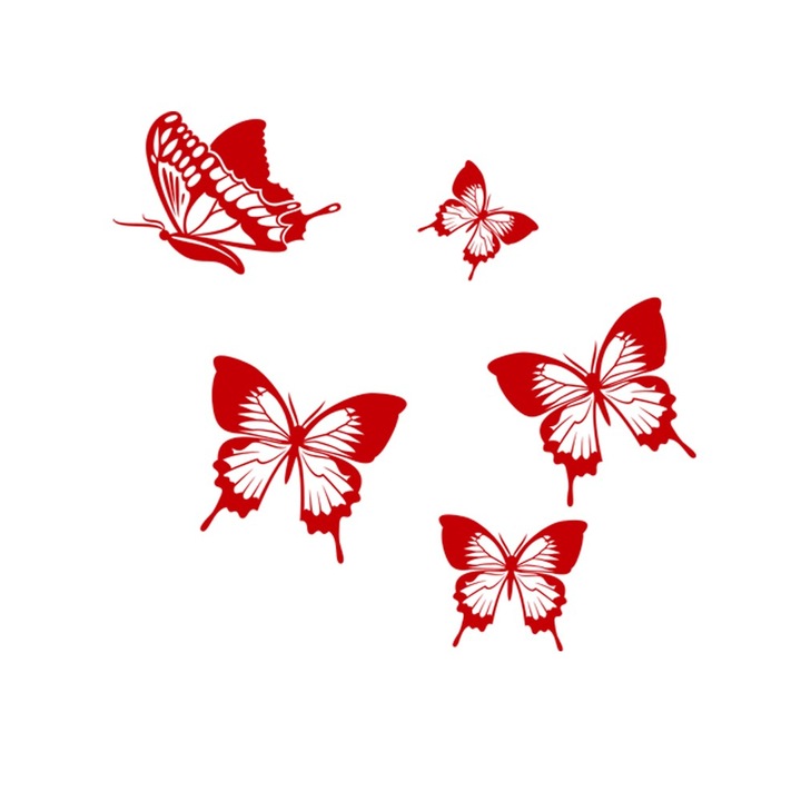 Sticker decorativ Fluturi Rosu - 50x46 cm - BeeStick