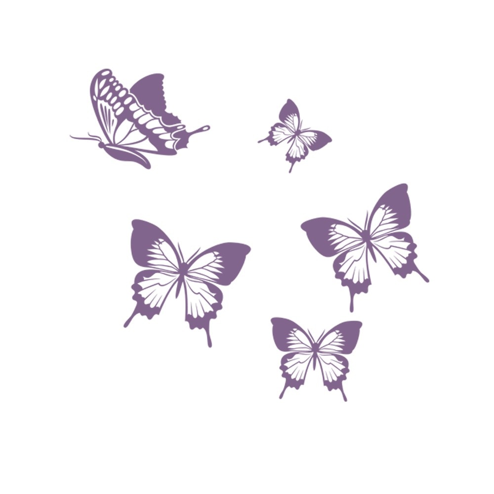 Sticker decorativ Fluturi Violet Lavanda - 100x93 cm - BeeStick