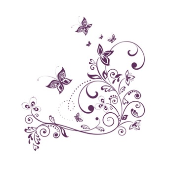 Sticker decorativ Natura si Fluturi Violet Inchis - 103x113 cm - BeeStick Sticker decorativ Natura si Fluturi Violet Inchis - 103x113 cm - BeeStick