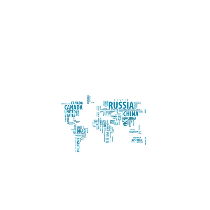 Sticker decorativ Harta lumii speciala Ceruleum - 165x110 cm - BeeStick