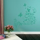 Sticker decorativ Natura si Fluturi Turquoise - 120x131 cm - BeeStick