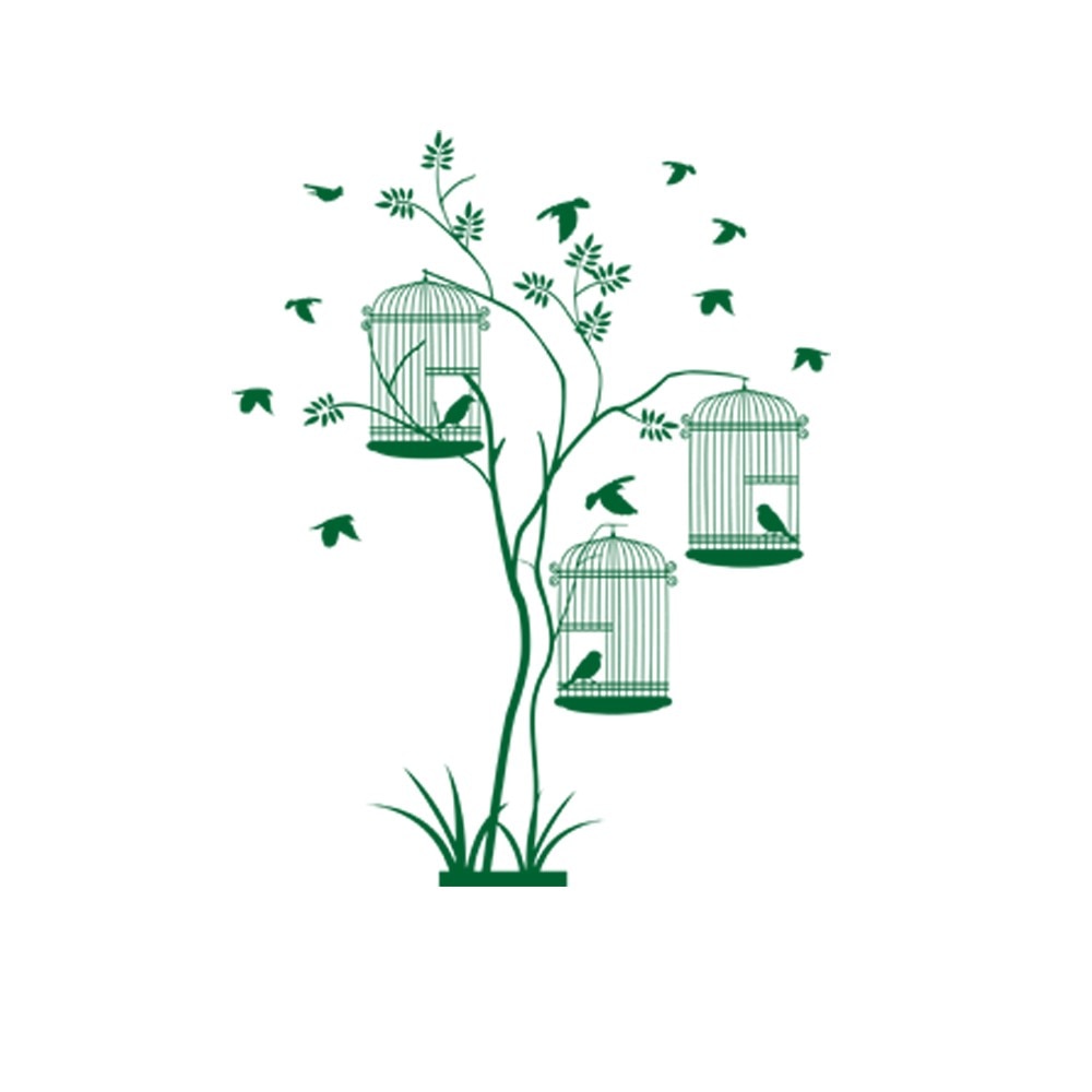 Sticker decorativ Libertate Verde Inchis - 94x119 cm - BeeStick