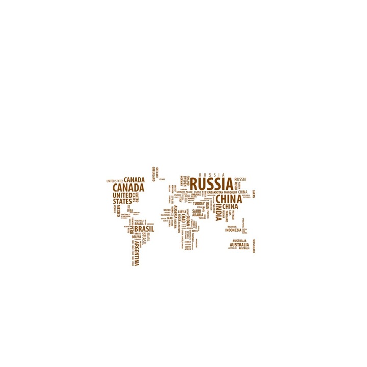 Sticker decorativ Harta lumii speciala Maro Mediu - 178x119 cm - BeeStick