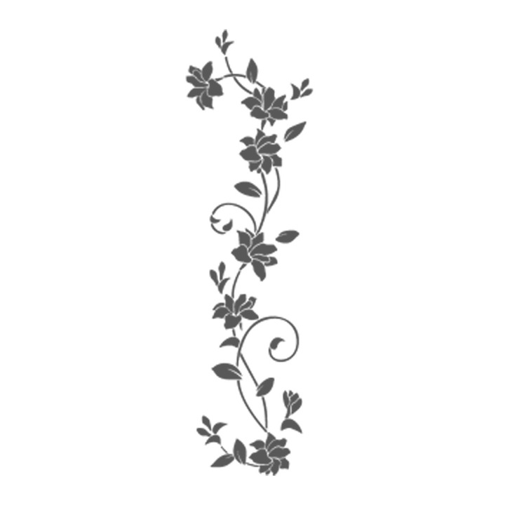 Sticker decorativ Floare Lunga Gri Inchis - 30x116 cm - BeeStick