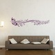 Sticker decorativ Fluture Muzical Violet Inchis - 150x37 cm - BeeStick