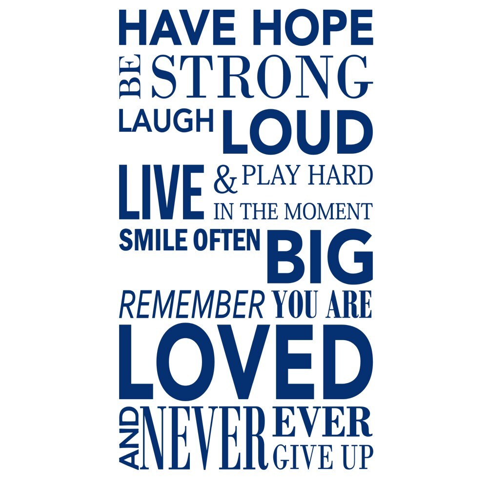 Sticker decorativ Have hope Kink Blue - 74x119 cm - BeeStick