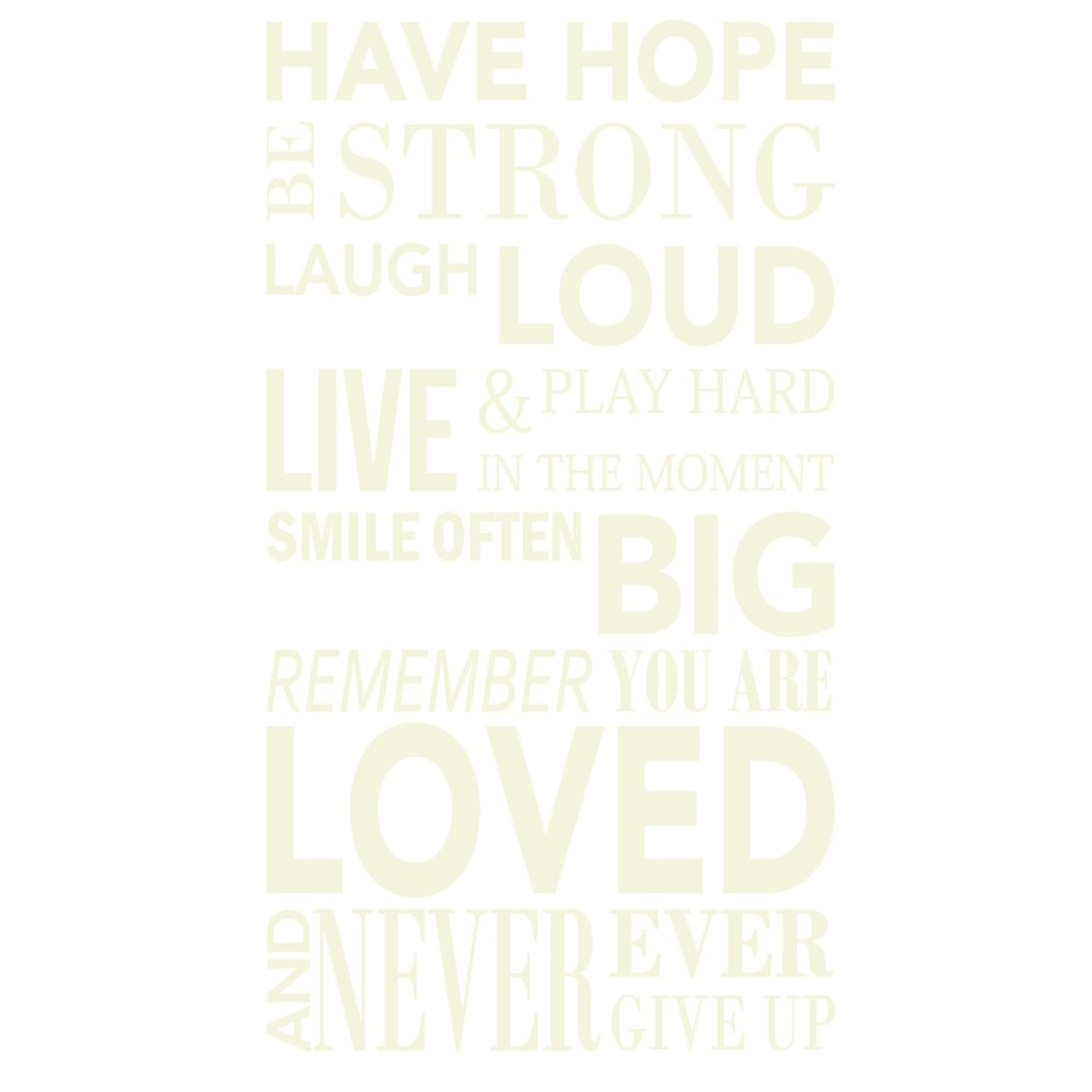 Sticker decorativ Have hope Galben Discret - 100x160 cm - BeeStick