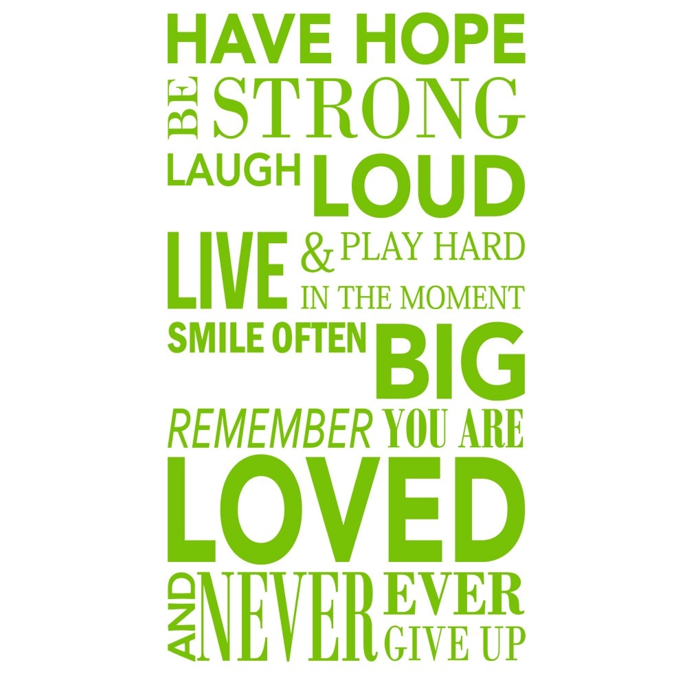 Sticker decorativ Have hope Yellow Green - 100x160 cm - BeeStick