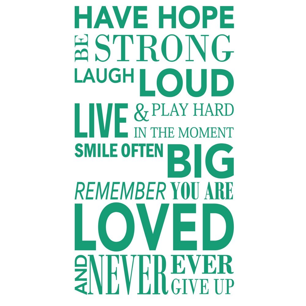 Sticker decorativ Have hope Turquoise - 100x160 cm - BeeStick