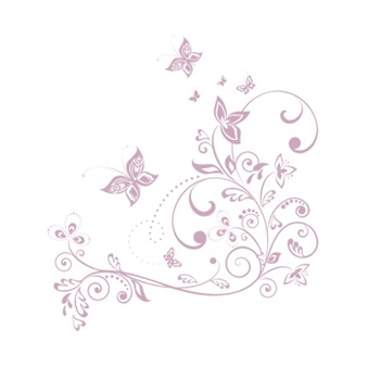 Sticker decorativ Natura si Fluturi Violet Deschis - 120x131 cm - BeeStick Sticker decorativ Natura si Fluturi Violet Deschis - 120x131 cm - BeeStick