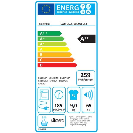 Сушилня Electrolux EW8H359S, PerfectCare800, Термопомпа, 9 кг, Клас A++, LCD дисплей, Бяла