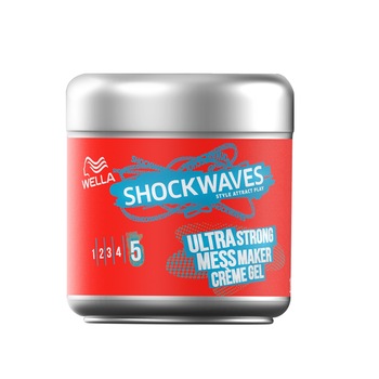 Gel de par Wella Shockwaves Ultra Strong Mess Maker pentru fixare foarte puternica, 150 ml Gel de par Wella Shockwaves Ultra Strong Mess Maker pentru fixare foarte puternica, 150 ml
