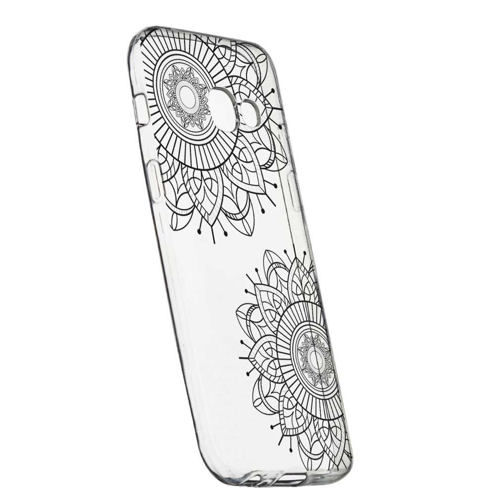 Husa Silicon, Transparent, Slim, Black Flower, 117, Samsung Galaxy A5 2017