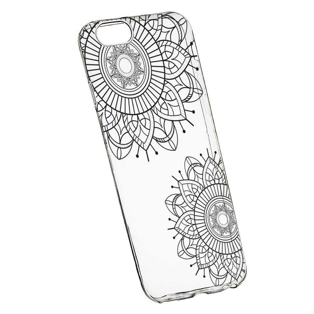 Husa Silicon, Transparent, Slim, Black Flower, 117, Apple iPhone 7 Plus / 8 Plus