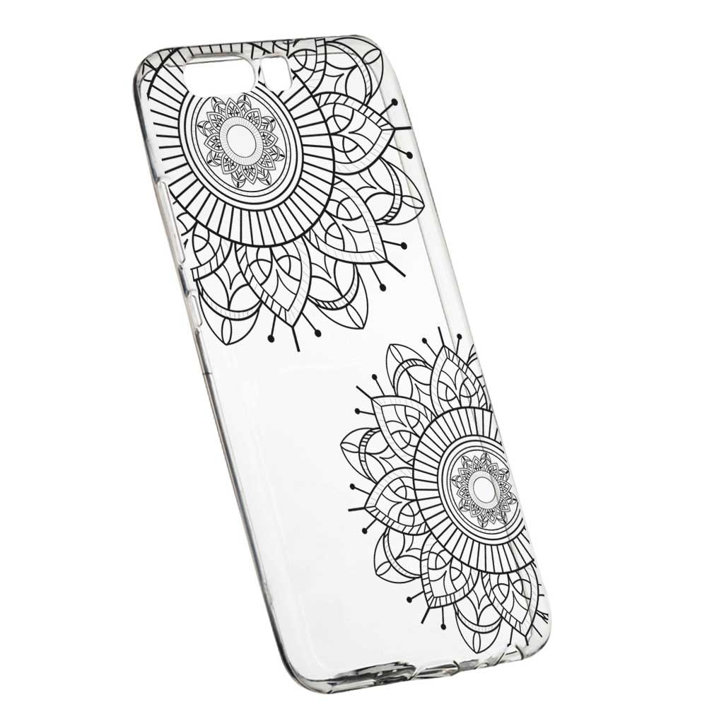 Husa Silicon, Transparent, Slim, Black Flower, 117, Huawei HONOR 9