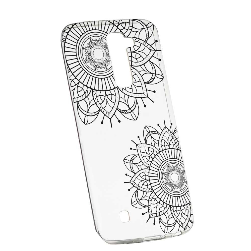 Husa Silicon, Transparent, Slim, Black Flower, 117, LG G7 ThinQ