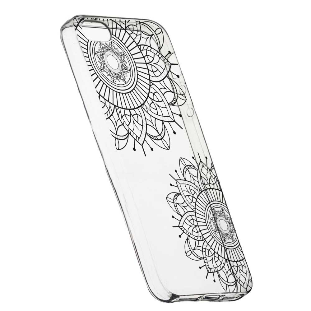 Husa Silicon, Transparent, Slim, Black Flower, 117, Xiaomi Mi5S
