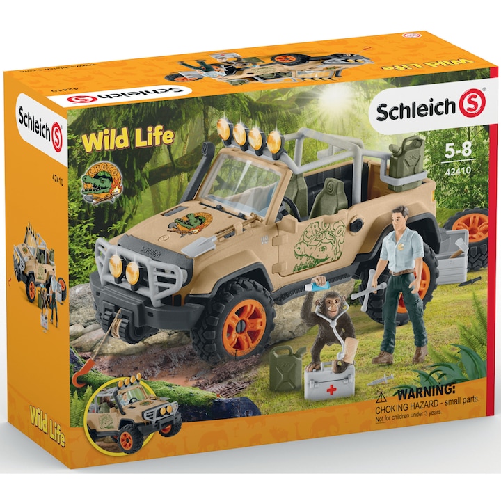 Комплект фигурки Schleich, Wild Life, Off-road vehicle with winch