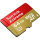 SanDisk Extreme microSDXC memóriakártya, 64GB, UHS-I U3, Class 10 + Adapter