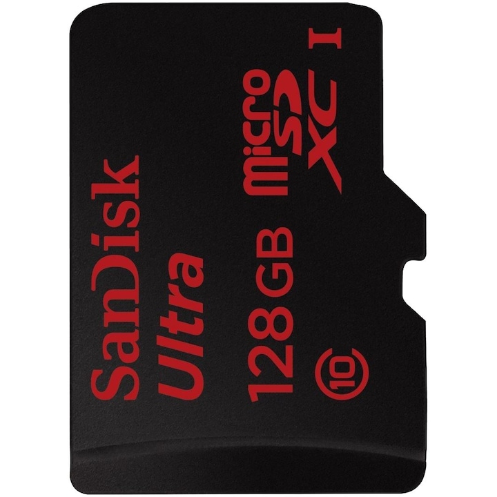 Card de memorie SanDisk Ultra MicroSDXC, 128GB, UHS-I, Class 10 + Adaptor