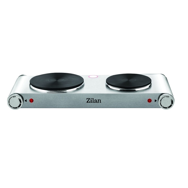 Plita electrica inox ZILAN ZLN-0542, 58x33 cm, 2 ochiuri, 2250W