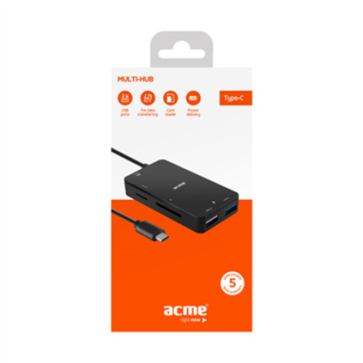 Hub Multi Port Acme HB550, USB Type C, 2 Porturi, Negru
