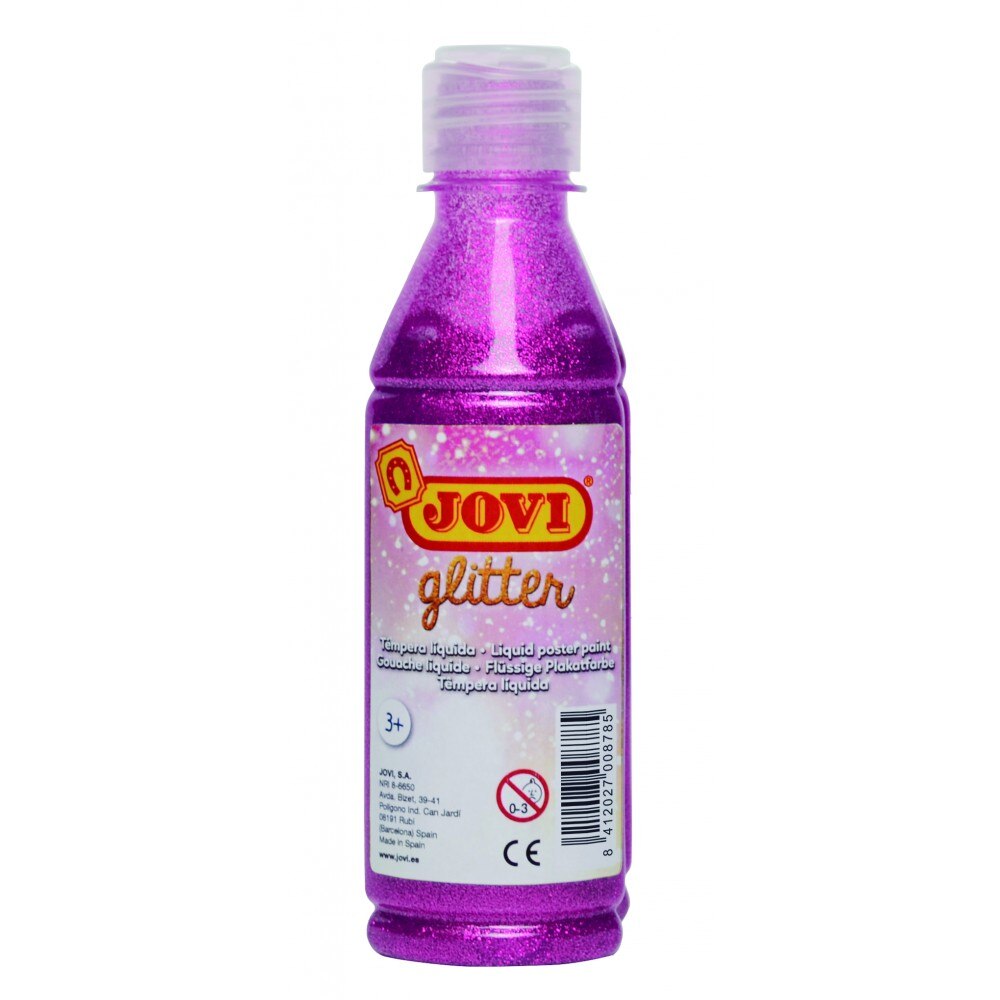 Tempera lichida cu sclipici roz 250 ml/sticla Jovi
