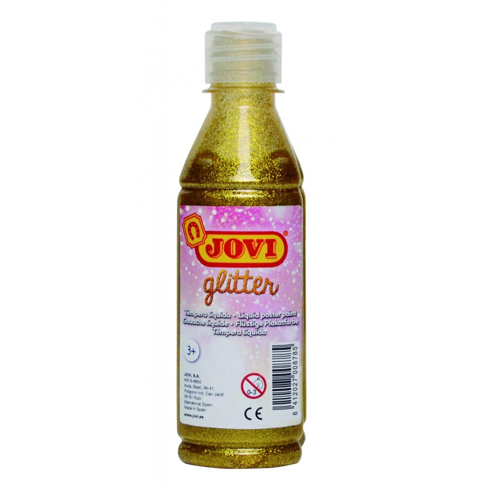 Tempera lichida cu sclipici auriu 250 ml/sticla Jovi