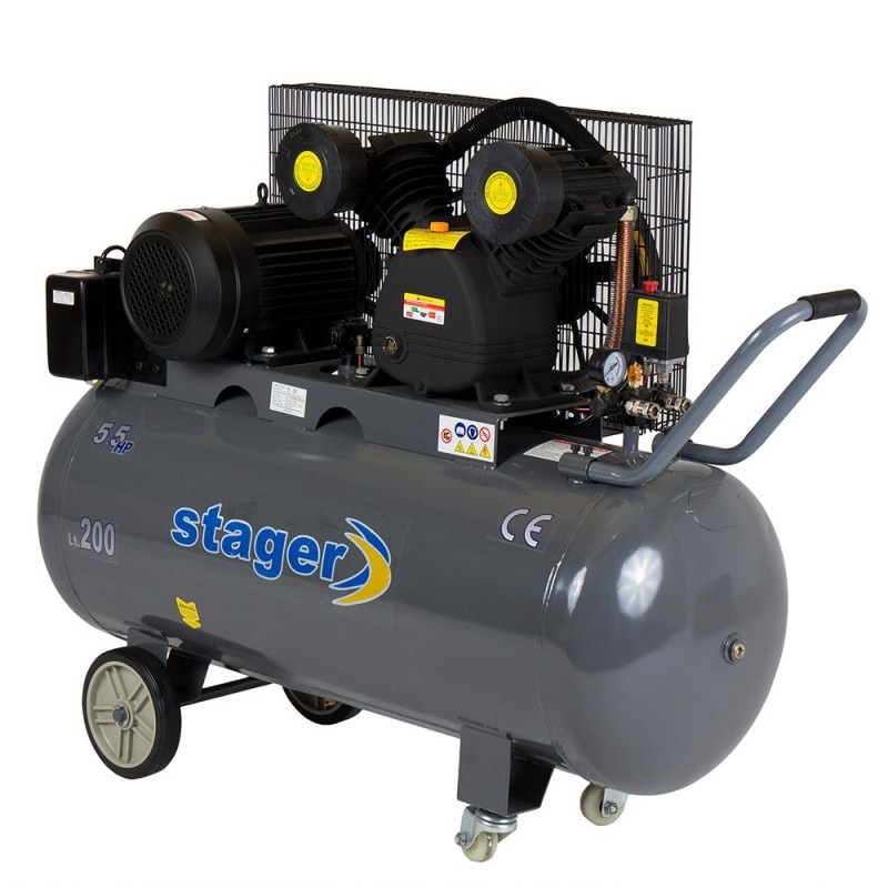 Compresor de aer Stager HM-V-0.6/200 200L 8BAR cu invertor de sudura Proweld MMA-140JI