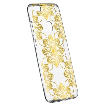 Husa Silicon, Transparent, Slim, Golden, 120, Huawei P10 LITE Husa Silicon, Transparent, Slim, Golden, 120, Huawei P10 LITE