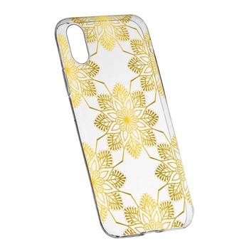 Husa Silicon, Transparent, Slim, Golden, 120, HTC Desire 12 Husa Silicon, Transparent, Slim, Golden, 120, HTC Desire 12