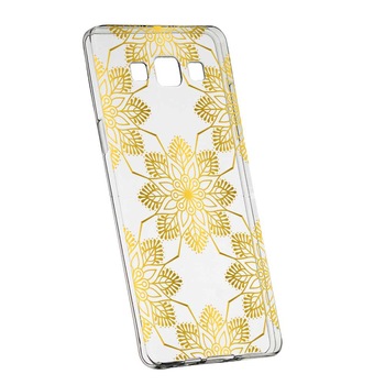 Husa Silicon, Transparent, Slim, Golden, 120, Samsung Galaxy A3 Husa Silicon, Transparent, Slim, Golden, 120, Samsung Galaxy A3