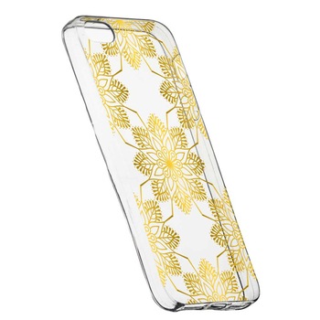 Husa Silicon, Transparent, Slim, Golden, 120, Apple iPhone 5 / 5S / SE Husa Silicon, Transparent, Slim, Golden, 120, Apple iPhone 5 / 5S / SE