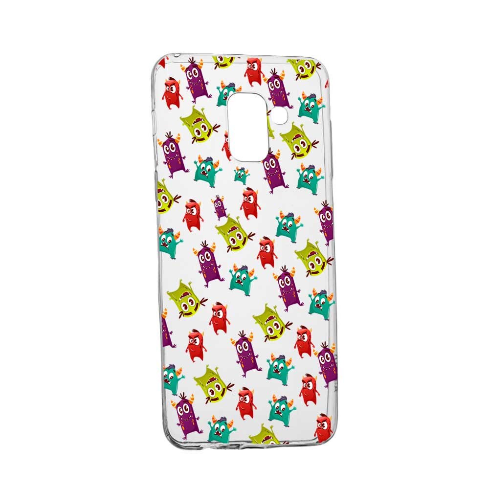 Husa Silicon, Transparent, Slim, Monster, 121, Samsung Galaxy A8 2018 Plus