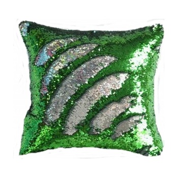 Perna decorativa, antistres, model paiete reversibile, 40x40cm, culoare verde cu argintiu Perna decorativa, antistres, model paiete reversibile, 40x40cm, culoare verde cu argintiu