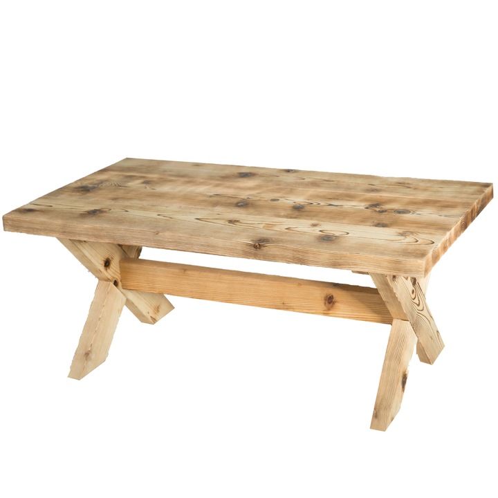 Masuta cafea, Zentik, brad antichizat, culoare natur, 60x90x45 cm