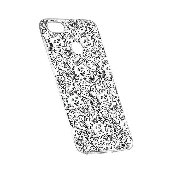 Силиконов калъф, Прозрачен, Тънък, Хелоуин, 122, HTC Desire 12 Plus