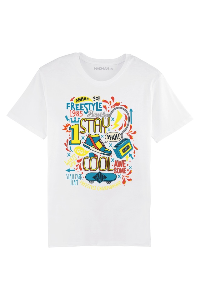 Tricou MADMAN, Freestyle, barbati, alb, Alb