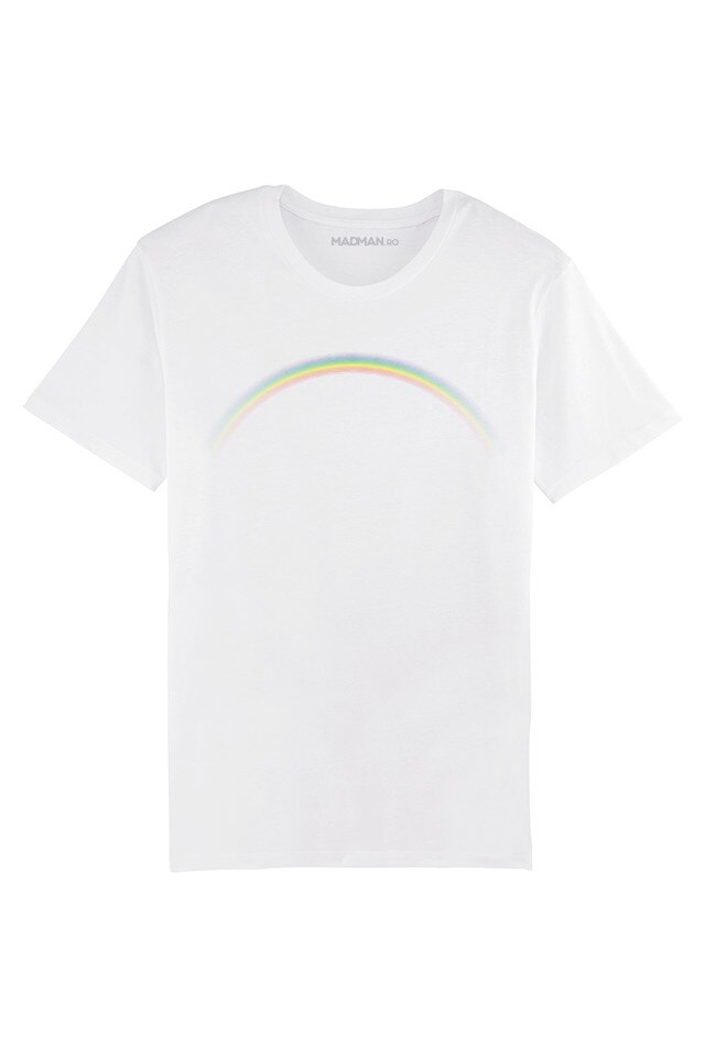 Tricou MADMAN, Rainbow, barbati, alb, Alb