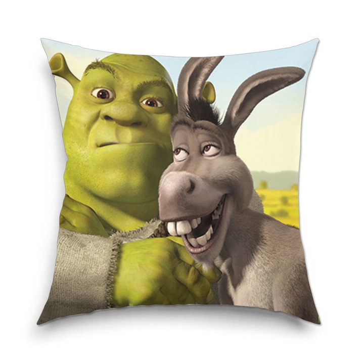 Perna decorativa Animatie pentru copii Shrek si Donkey Ultimul Capitol 40 x 40 cm