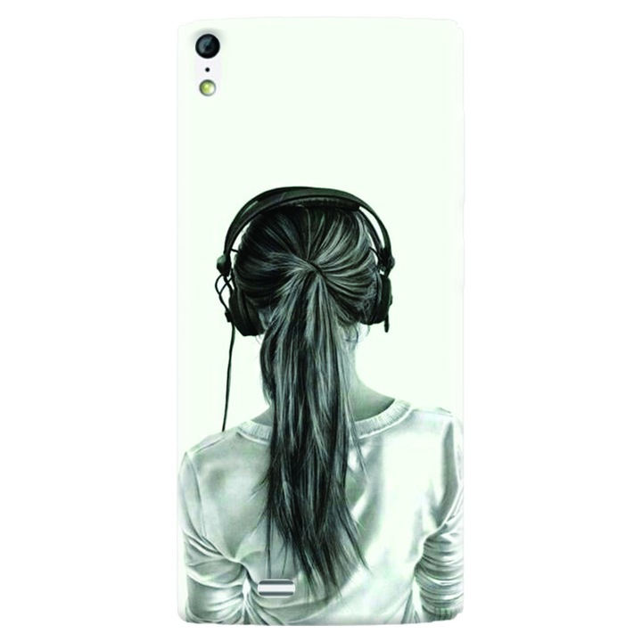 Husa silicon pentru Allview X2 Soul, Girl With Headphone